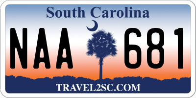 SC license plate NAA681