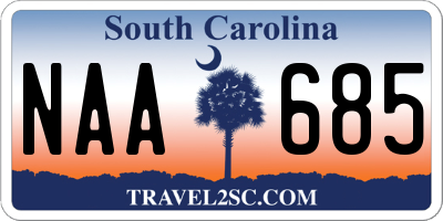 SC license plate NAA685