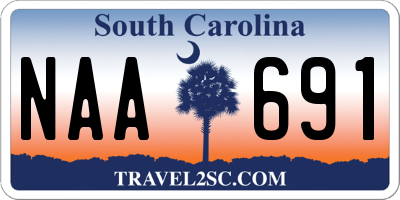 SC license plate NAA691