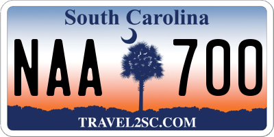 SC license plate NAA700