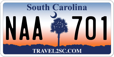 SC license plate NAA701