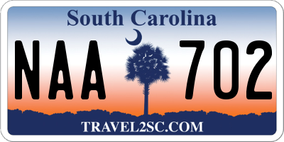 SC license plate NAA702