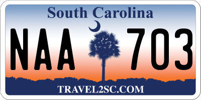 SC license plate NAA703