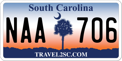 SC license plate NAA706