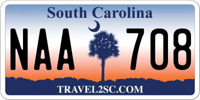 SC license plate NAA708