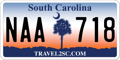 SC license plate NAA718