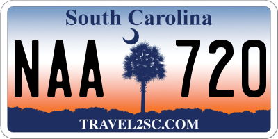 SC license plate NAA720