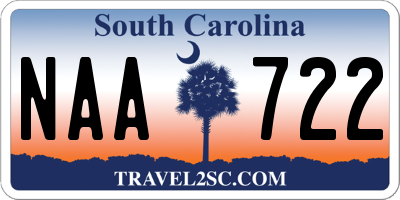 SC license plate NAA722