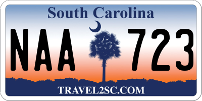 SC license plate NAA723