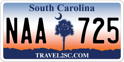 SC license plate NAA725