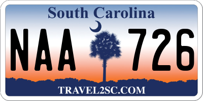 SC license plate NAA726