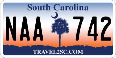 SC license plate NAA742