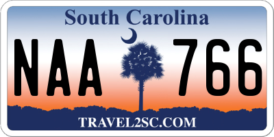 SC license plate NAA766