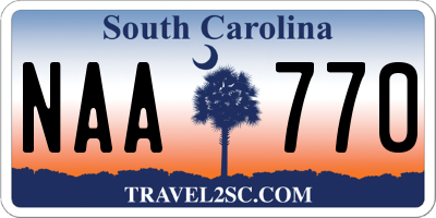 SC license plate NAA770