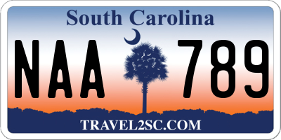 SC license plate NAA789