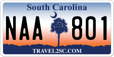 SC license plate NAA801