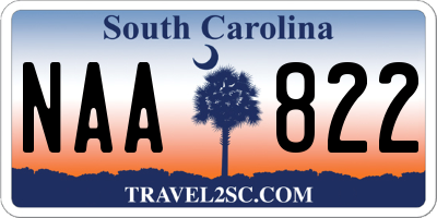 SC license plate NAA822