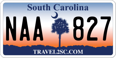SC license plate NAA827