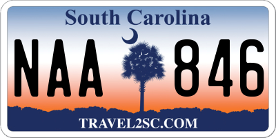 SC license plate NAA846
