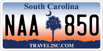 SC license plate NAA850