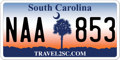 SC license plate NAA853