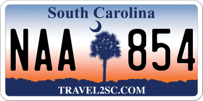 SC license plate NAA854