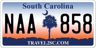 SC license plate NAA858