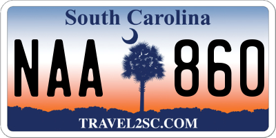 SC license plate NAA860