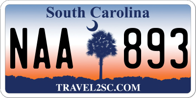 SC license plate NAA893