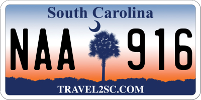 SC license plate NAA916