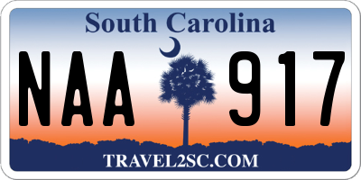SC license plate NAA917