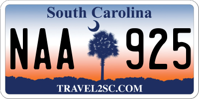 SC license plate NAA925