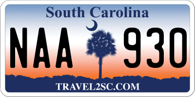 SC license plate NAA930