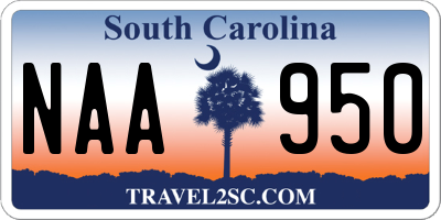SC license plate NAA950