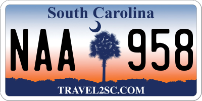 SC license plate NAA958
