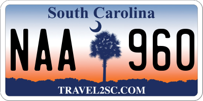 SC license plate NAA960