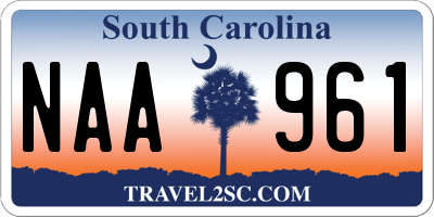 SC license plate NAA961