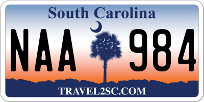 SC license plate NAA984
