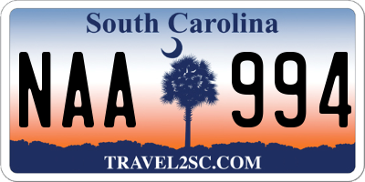 SC license plate NAA994