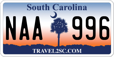 SC license plate NAA996