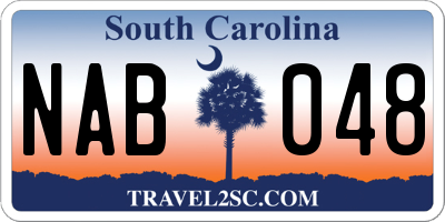 SC license plate NAB048