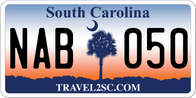 SC license plate NAB050
