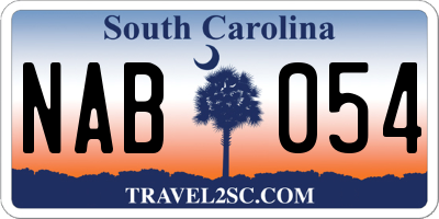 SC license plate NAB054