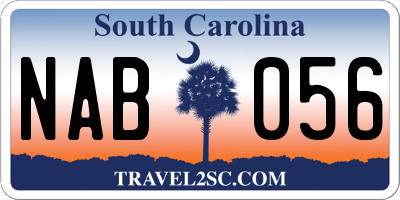 SC license plate NAB056