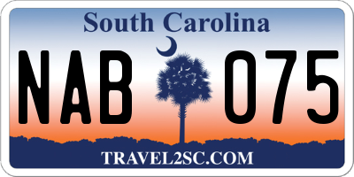 SC license plate NAB075