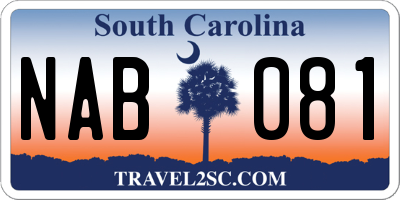 SC license plate NAB081