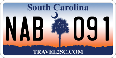 SC license plate NAB091
