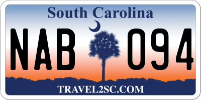 SC license plate NAB094