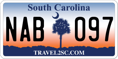 SC license plate NAB097