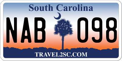 SC license plate NAB098